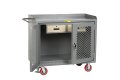 48" Wide Mobile Bench Cabinet w/ Perforated Doors