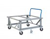 Ergonomic Adj Ht Mobile Pallet Stand w/ Handle