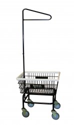 Small Wire Laundry Cart w/ Single Hanger Bar