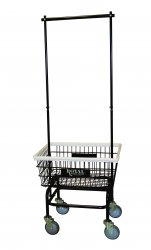 Small Wire Laundry Cart w/ Double Hanger Bar